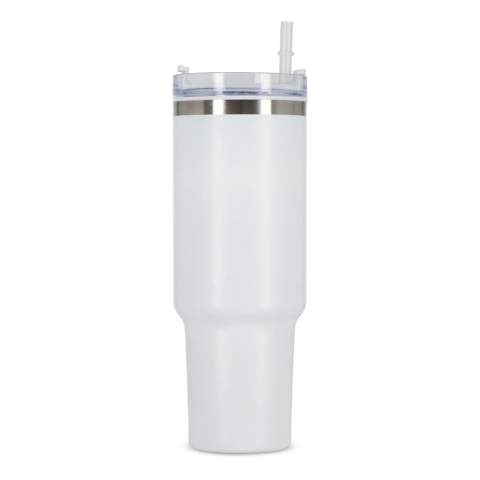 Ozzy is a 1.2L trendy insulated mug with a cool look. It's made from stainless steel with a recycled plastic interior. Ideal for consuming the recommended daily amount of water. Use Ozzy at work, while exercising at the gym or just at home. Ozzy comes with a cap and a straw and is packaged in a gift box. The GRS certification ensures a completely certified supply chain of the recycled material, and the total recycled content is 90% based on the item weight.