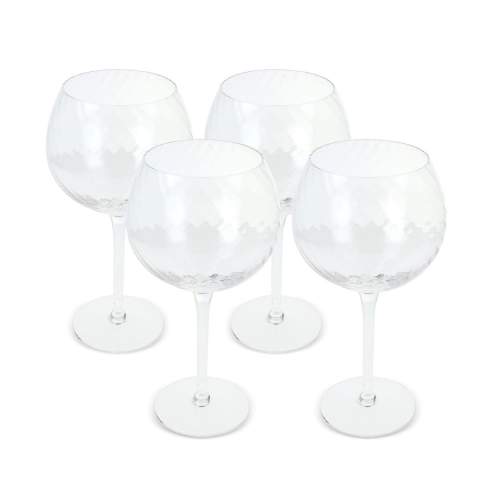 These four Opacity Wine Glasses are made of clear glass and have a beautiful spun glass pattern. They are thin and clear wine glasses with a perfect contrast between luxury and quirkiness. Design by Studio Byon. Delivered in a gift box.
