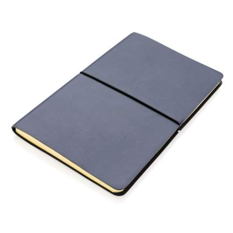 This modern luxury A5 notebook is so incredibly soft and luxurious and features 96 sheets and 192 pages, so plenty of pages to jot down the best ideas. Created with 80 gsm cream coloured lined paper. Great essential to have for writing to-do’s/reminders and professional note-taking in meetings at work. Soft durable PU cover with simplistic black elastic horizontal closure, making it great to look at. Its bendable cover makes it a great use as a portable/travel notebook journal, perfect for on-the-go.<br /><br />NotebookFormat: A5<br />NumberOfPages: 192<br />PaperRulingLayout: Lined pages