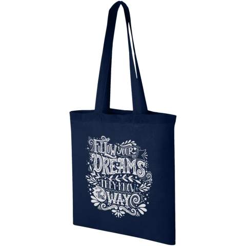 Le sac fourre-tout Madras est le sac idéal à offrir lors d'un événement, d'une conférence ou à utiliser comme sac à provisions pour les petites courses. La densité du coton de 140 g/m² rend le sac robuste, durable et adapté au transport d'articles lourds dans le compartiment principal. Avec ses poignées de 30 cm de long, ce sac fourre-tout est facile à transporter. Fabriqué en Inde et certifié OEKO-Tex. Résistance jusqu'à un poids de 5 kg.