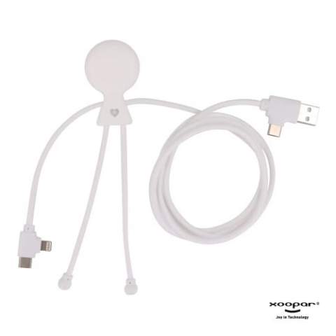 Mr. Bio Long PD is a one meter long multi-charging cable, with a dual USB & USB-C input connector and a dual USB-C and lightning output connector. It has a fast charge function to charge all devices including laptops and provides data and power transfer up to 60W. Mr. Bio Long is made of ecofriendly recycled plastic. The GRS certification ensures a completely certified supply chain of the recycled material and the total recycled content is 53% based on the item weight. The cable is packed in a sustainable FSC-certified paper envelope. Xoopar products may not be sold in France and Spain.