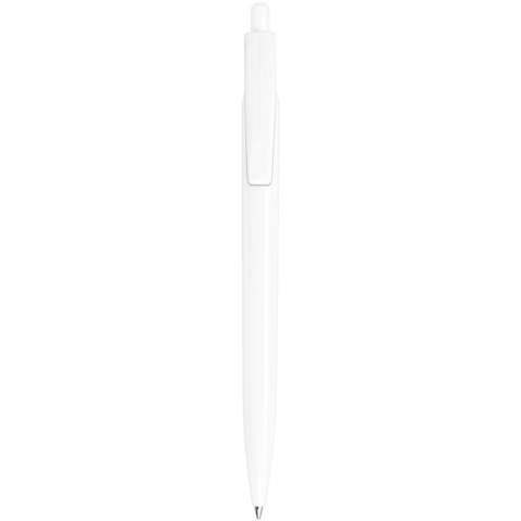 Click action ballpoint pen produced with recycled PET coming from post-consumer water and soda bottles (except for the refill and the spring). One bottle of 500 ml is used to produce one ballpoint pen. Includes a European X20 refill with documental ink and a writing length of approximately 2000 metres. Also available with a black ink refill (107722). Made in Italy.