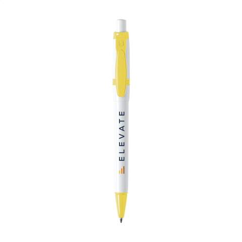 Stylo à encre bleue de la marque Stilolinea®, avec clip et pointe colorés. Fabriqué en Italie.