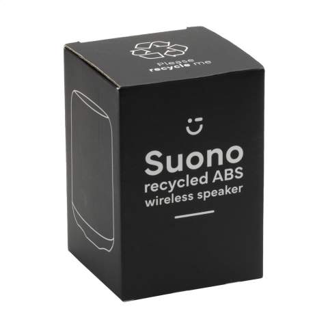 Enceinte Bluetooth sans fil avec boîtier en plastiques ABS et RPET recyclés. Disposant du Bluetooth version 5.1 et d'une puissance de 5W, cette enceinte produit un son clair et puissant. Une fois chargée, la batterie au lithium intégrée de 1200 mAh offre un temps de lecture allant jusqu'à 6 heures (à un volume de 75 %). Portée sans fil jusqu'à 10 mètres. Puissance de 300 mAh/3,7 V. Facile à utiliser et compatible avec les smartphones et tablettes les plus courants. Comprend un câble de charge USB-C en TPE recyclé et un mode d'emploi. Certifié RCS. Matière recyclée totale : 35%. Par pièce dans une boîte.