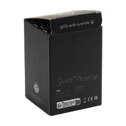Enceinte Bluetooth sans fil avec boîtier en plastiques ABS et RPET recyclés. Disposant du Bluetooth version 5.1 et d'une puissance de 5W, cette enceinte produit un son clair et puissant. Une fois chargée, la batterie au lithium intégrée de 1200 mAh offre un temps de lecture allant jusqu'à 6 heures (à un volume de 75 %). Portée sans fil jusqu'à 10 mètres. Puissance de 300 mAh/3,7 V. Facile à utiliser et compatible avec les smartphones et tablettes les plus courants. Comprend un câble de charge USB-C en TPE recyclé et un mode d'emploi. Certifié RCS. Matière recyclée totale : 35%. Par pièce dans une boîte.