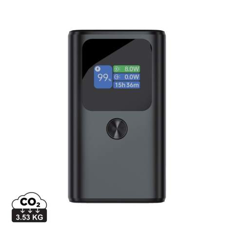 The Urban Vitamin Campbell powerbank is a state-of-the-art charging solution designed to keep you powered on the go. With a powerful 10,000 mAh capacity packed into a pocket-sized design, this charger ensures your devices are always ready when you need them. Featuring a high-quality TFT colour display, the Campbell provides real-time information on charging speed and other essential details, giving you complete control and insight. Equipped with three output ports, including two USB-C and one USB-A, it delivers an impressive 55W of power, capable of charging smartphones, tablets, and even laptops and MacBooks at full speed. Crafted from durable aluminium, it combines premium aesthetics with a robust build, making it a stylish and reliable accessory for modern lifestyles. Urban Vitamin products are made without PVC and are packed in plastic-reduced packaging.<br /><br />PowerbankCapacity: 10000<br />PVC free: true
