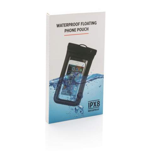 Waterdichte IPX8-hoes waarmee u uw telefoon 100% veilig bij u kunt houden tijdens watersporten, uw strand- en zwembadbezoeken of in de regen. Als de hoes in het water valt, blijft deze drijven en zorgt het koord ervoor dat u uw kostbare mobiel niet kwijtraakt. De hoes heeft speciale transparante delen zodat u gewoon foto's kunt maken en op het scherm van uw telefoon kunt blijven navigeren terwijl deze zich in de hoes bevindt. Geschikt voor telefoon tot 6.5"