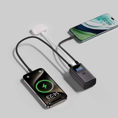 The Urban Vitamin Campbell powerbank is a state-of-the-art charging solution designed to keep you powered on the go. With a powerful 10,000 mAh capacity packed into a pocket-sized design, this charger ensures your devices are always ready when you need them. Featuring a high-quality TFT colour display, the Campbell provides real-time information on charging speed and other essential details, giving you complete control and insight. Equipped with three output ports, including two USB-C and one USB-A, it delivers an impressive 55W of power, capable of charging smartphones, tablets, and even laptops and MacBooks at full speed. Crafted from durable aluminium, it combines premium aesthetics with a robust build, making it a stylish and reliable accessory for modern lifestyles. Urban Vitamin products are made without PVC and are packed in plastic-reduced packaging.<br /><br />PowerbankCapacity: 10000<br />PVC free: true
