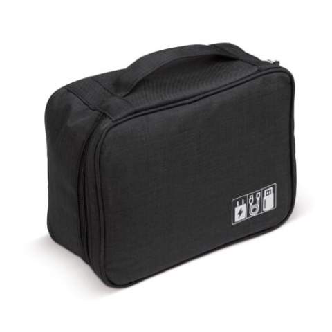 To deal with the increasing number of cables, chargers, memory cards and other electronic items we carry along, this electronics organizer offers the perfect solution. It's padded to protect fragile items and the flexible dividers and pockets makes it easy to pack according to your needs.