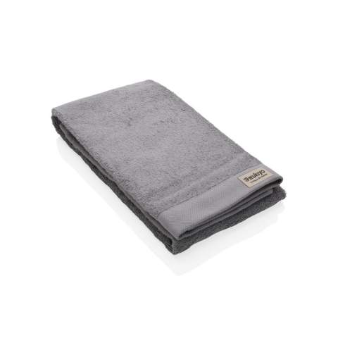 These spa-quality sustainable bath towels of 500 grams are delightfully thick, silky, and super soft to your skin. The luxurious Ukiyo towels are ultra-soft, quick-drying, and offer great absorbency.  This towel contains 30% recycled cotton and is super soft and silky to the touch. With AWARE™ tracer that validates the genuine use of recycled cotton. 2% of proceeds of each Impact product sold will be donated to Water.org. Machine washable. Made in Portugal.