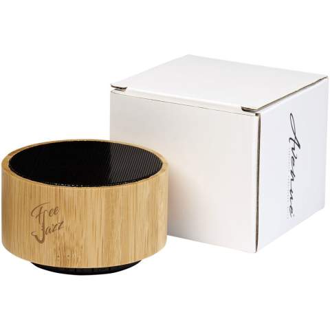Le haut-parleur Bluetooth® en bambou Cosmos attire l'attention de tous ! Le corps du haut-parleur est en bambou véritable et avec une sortie 3 W, il produit un son cristallin et permet d'écouter de la musique pendant 2,5 h au volume maximum. Le haut-parleur dispose également d’entrées pour un tuner radio FM, une carte Micro SD oet une priseUSB ! Avec contrôle de la musique et micro intégré pour garder les mains libres. Bluetooth Version 5.1 avec une portée de fonctionnement de 10 m.