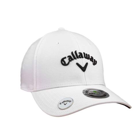 Medium profile cap van polyester met een velcro sluiting, voorzien van een magnetische ball marker op de klep. Logo Callaway op de voorzijde en logo Odyssey op de achterzijde geborduurd. Hoofdmaat 58 cm