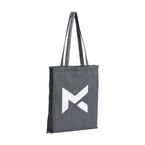 WoW! Shopping bag made from blended, 100% recycled cotton (180 g/m²). With long handles. GRS-certified. This cotton is recycled. As a result, the colour may vary per product.