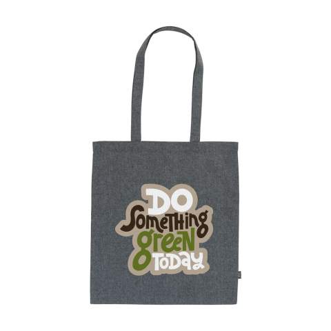 WoW! Shopping bag made from blended, 100% recycled cotton (180 g/m²). With long handles. GRS-certified. This cotton is recycled. As a result, the colour may vary per product.