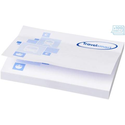 Sticky-Mate® sticky notes. Standaard model bestaat uit 50 vellen zelfklevend 80 g/m2 papier in een keuze van kleuren. Full colour print beschikbaar op elk vel. Beschikbaar in 3 formaten (25/50/100 vellen).