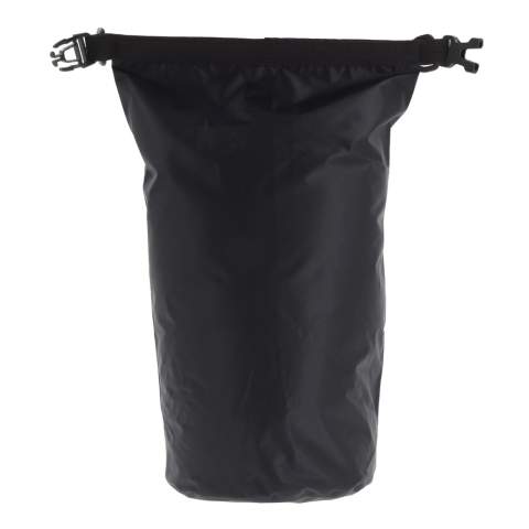 Waterproof duffel bag, ideal for the beach, on a boat or just for a stroll through the forest. Filled with air this bag stays afloat, ideal in emergencies. With the additional ring and carabiners this bag can easily be carried cross-body. Waterproof IPX6, protected against high pressure stream water from any angle. Do not immerse the bag.