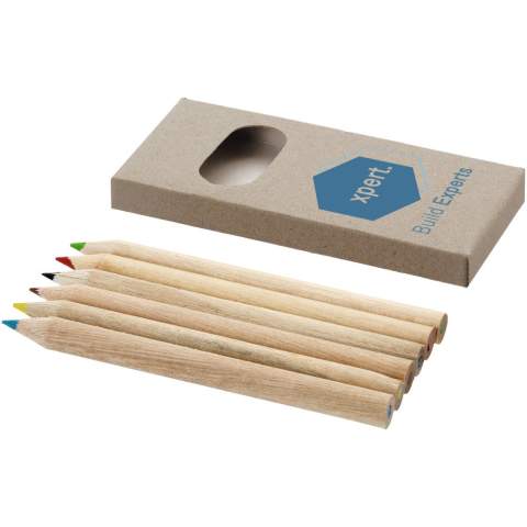 6 Buntstifte.