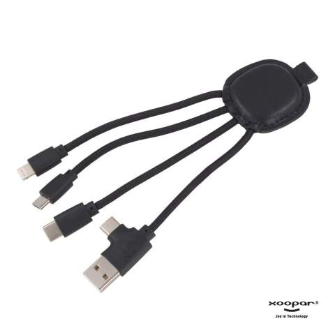 This versatile adapter lets you charge all your devices (at the same time). The recycled leather also makes it the sustainable alternative to the regular adapter and the built-in NFC feature makes it an innovative way to show off your website/visit card/promotion. Xoopar products may not be sold in France and Spain.