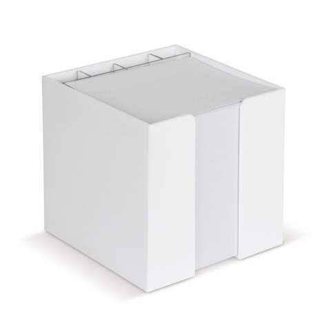 Papierkubus met wit papier in kubusdoos met vier transparante vakken voor kantoorartikelen. Ideaal voor thuis of op kantoor. Ongeveer 800 vellen. Elke kubus is krimpverpakt.