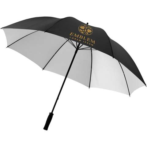 De 30" Yfke paraplu heeft genoeg ruimte om 2 personen droog te houden. Hij is gemaakt van water- en kleurbestendig polyester, en heeft een supersterke, lichtgewicht fiberglas schacht en metalen baleinen. Het EVA schuim handvat maakt de paraplu comfortabel om vast te houden. Daarnaast biedt hij meerdere mogelijkheden voor het plaatsen van logo's of  teksten en is hij verkrijgbaar in diverse kleuren.
