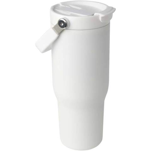 De Bronx 900 ml beker is gemaakt van RCS-gecertificeerd roestvrij staal en heeft een dubbelwandige vacuümconstructie met koperisolatie. Het deksel heeft een dubbele functie: het heeft een inklapbaar rietje voor eenvoudig drinken en een open te trekken opening met een handige handgreep voor moeiteloos meenemen. Past in de meeste bekerhouders van auto's. Geleverd in een gerecyclede kartonnen geschenkverpakking. 