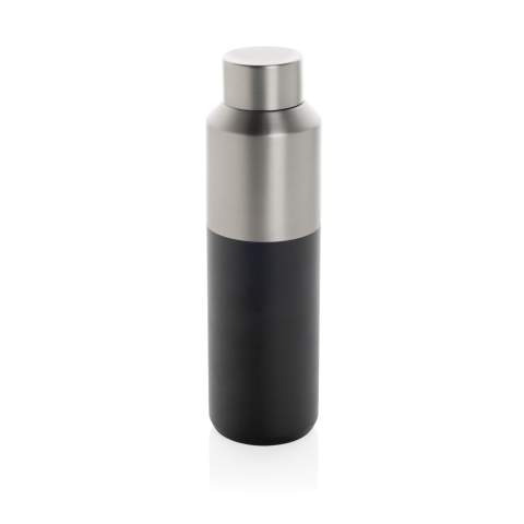 This 600ml water bottle features a distinctive double-coloured exterior with a stylish half-and-half design. The double-wall recycled stainless steel vacuum construction keeps beverages chilled for up to 15 hours or warm for up to 5 hours. The water bottle fits most standard car cup holders, making it perfect for on-the-go use. Made with RCS (Recycled Claim Standard) certified recycled materials, ensuring a completely certified supply chain of the recycled materials. BPA free. Includes FSC®-certified kraft tube gift packaging.<br /><br />HoursHot: 5<br />HoursCold: 15