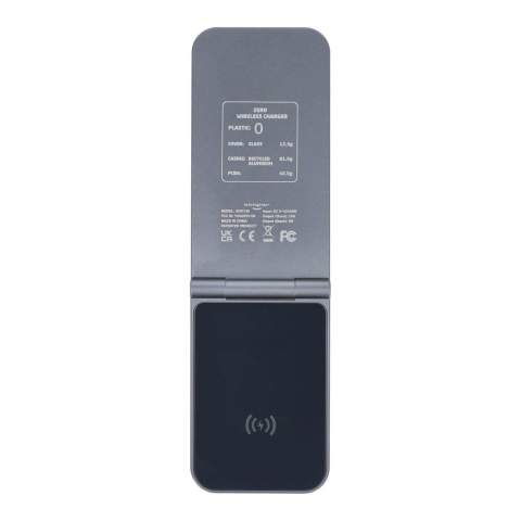 The Xoopar Zero is a super-slim 2-in-1 charger for your iPhone (15W) and AirPods (5W). Compatible with MagSafe and features an adjustable viewing angle, ideal for video calling. Made of recycled aluminum: stylish, functional and durable all in one.
