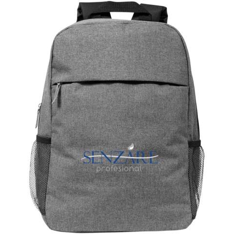 Features a large zippered main compartment with a 15" laptop sleeve and a front zippered compartment for quick access to mobile devices. Comes with convenient padded shoulder straps, grab handle and mesh water bottle pockets. There may be minor variations in the colour of the actual product due to the nature of the fabric dyes, weaves, and printing. Capacity: 18 L.