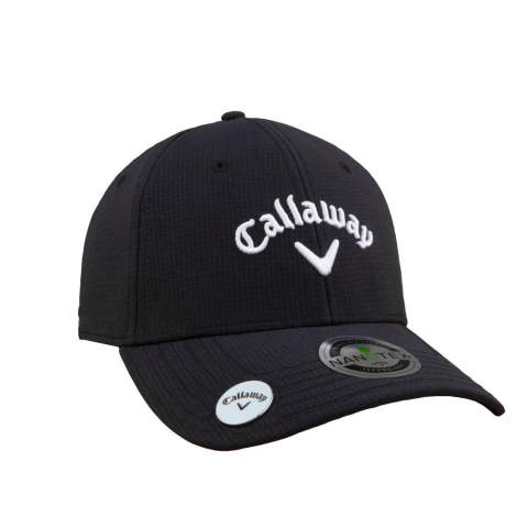 Medium profile cap van polyester met een velcro sluiting, voorzien van een magnetische ball marker op de klep. Logo Callaway op de voorzijde en logo Odyssey op de achterzijde geborduurd. Hoofdmaat 58 cm