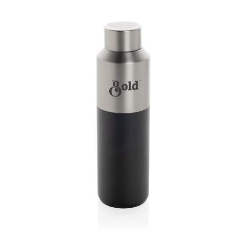 This 600ml water bottle features a distinctive double-coloured exterior with a stylish half-and-half design. The double-wall recycled stainless steel vacuum construction keeps beverages chilled for up to 15 hours or warm for up to 5 hours. The water bottle fits most standard car cup holders, making it perfect for on-the-go use. Made with RCS (Recycled Claim Standard) certified recycled materials, ensuring a completely certified supply chain of the recycled materials. BPA free. Includes FSC®-certified kraft tube gift packaging.<br /><br />HoursHot: 5<br />HoursCold: 15