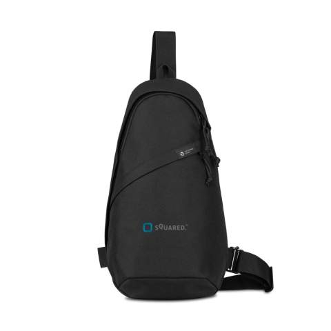 A modern and sustainable update to a classic sling bag using recycled fabric and webbing made from plastic bottles. Front zippered pocket for storing accessories. Dual zippered opening to large main compartment. Adjustable, ambidextrous shoulder strap for customised wearing.Includes AWARE™ Virtual ID & Product passport, which delivers an indisputable way to track and validate textile composition impact from origin to consumer. To access, scan the QR code located inside the product or visit wearaware.co to learn more. Available across both sides of the Atlantic. This item is also offered by Gemline for customers in the US and Canada.<br /><br />PVC free: true