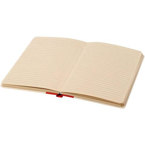 Liliana A5 notitieboek met harde kaft, afgeronde hoeken en 80 gelinieerde vellen papier van 90 g/m². De kaft is gemaakt van RPET en suikerrietpapier.