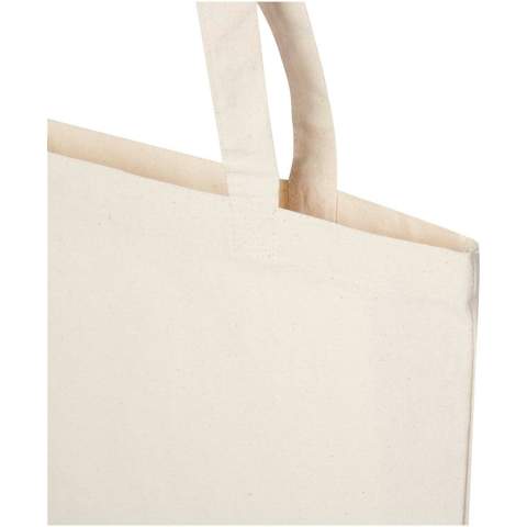 Le sac shopping Orissa de 180 g/m² offre un espace de rangement supplémentaire grâce à son large fond, et ses longues anses le rendent confortable à porter. Le sac shopping est fabriqué en coton d'Inde certifié Oeko-Tex. Capacité de charge maximale de 5 kg. Capacité : 11 litres.