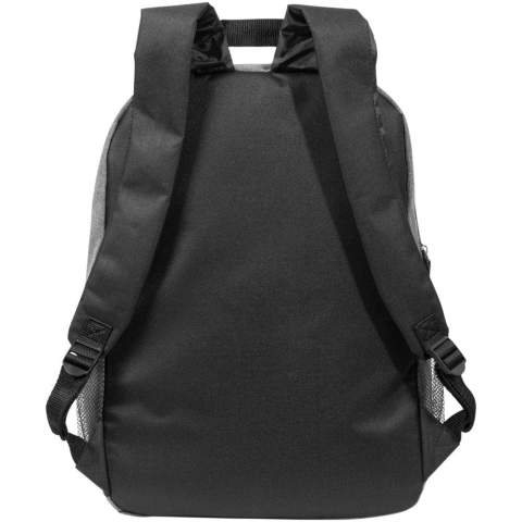 Features a large zippered main compartment with a 15" laptop sleeve and a front zippered compartment for quick access to mobile devices. Comes with convenient padded shoulder straps, grab handle and mesh water bottle pockets. There may be minor variations in the colour of the actual product due to the nature of the fabric dyes, weaves, and printing. Capacity: 18 L.