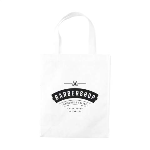 WoW! A shopping bag that dissolves in water. The bag is made from Polyvinyl, also called PVA. PVA can dissolve easily in water and is biodegradable. In hot water even within a few seconds. The bag disappears within 6 months if for example ended up in the ocean (depending on water temperature, turbulence, salinity etc.) You can just walk with the bag in the rain because it only dissolves if it is permanently in the water or submerged. Capacity approx. 8 litres.  The composition of polyvinyl alcohol is CH2-CH-OH and it splits when dissolved in water (H2O) and carbon (C). Carbon is not a gas and therefore will not enter the air as a greenhouse gas.