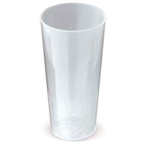 Reusable cups are indispensable in our society. The environmentally friendly alternative to the disposable cups. Can be used at festivals, concerts, sporting events or private parties. These strong, unbreakable Toppoint design cups are stackable and made of plastics complying with the strictest food safety regulations. Completely taste and smell neutral. 100% recyclable.