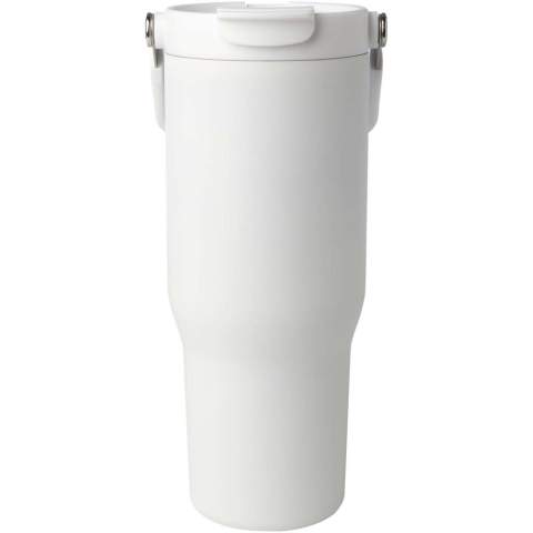 De Bronx 900 ml beker is gemaakt van RCS-gecertificeerd roestvrij staal en heeft een dubbelwandige vacuümconstructie met koperisolatie. Het deksel heeft een dubbele functie: het heeft een inklapbaar rietje voor eenvoudig drinken en een open te trekken opening met een handige handgreep voor moeiteloos meenemen. Past in de meeste bekerhouders van auto's. Geleverd in een gerecyclede kartonnen geschenkverpakking. 