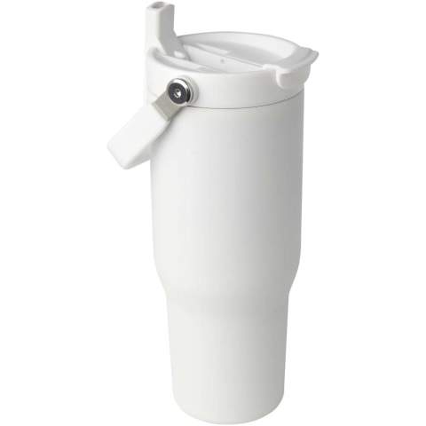 De Bronx 900 ml beker is gemaakt van RCS-gecertificeerd roestvrij staal en heeft een dubbelwandige vacuümconstructie met koperisolatie. Het deksel heeft een dubbele functie: het heeft een inklapbaar rietje voor eenvoudig drinken en een open te trekken opening met een handige handgreep voor moeiteloos meenemen. Past in de meeste bekerhouders van auto's. Geleverd in een gerecyclede kartonnen geschenkverpakking. 