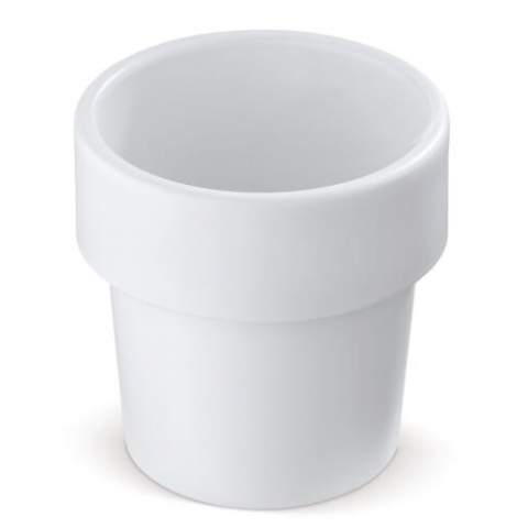 European quality cup made of 95% bio-plastic from sugarcane. This stackable cup is reusable and 100% recyclable. The outer ring will stay cool when you add warm liquids to the cup. Toppoint design.