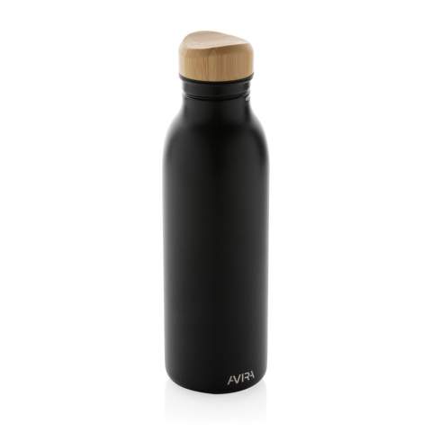 The Avira Alcor RCS certified recycled stainless steel water bottle is a reliable choice for staying hydrated on-the-go. The water bottle will help reducing your environmental impact while providing long lasting use. Its single wall construction ensures that it's lightweight and easy to carry, and its leak-proof lid keeps your drink secure while you're on the move. Made with RCS (Recycled Claim Standard) certified recycled materials. RCS certification ensures a completely certified supply chain of the recycled materials. Total recycled content: 75% based on total item weight. Capacity 600ml. Including FSC®-certified kraft packaging. Repurpose the box into a phone holder, pencil holder or flower pot!