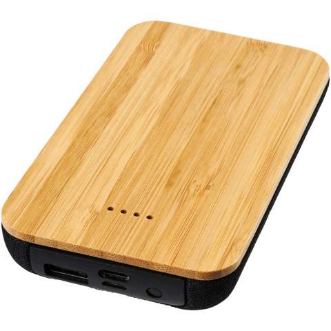 A more sustainable choice! The Bamboo / fabric 6000 mAh wireless power bank is made of real bamboo and eco cotton fabric. It features a Grade A 6000 mAh Lithium Polymer battery and allows for smartphone charging without cables. Supports wireless charging up to 1A for devices that have wireless charging functionality. Wireless charging only works with devices that support it. For devices that don’t support wireless charging, an external wireless charging receiver or receiver case is required. Includes Micro USB charging cable. Phones can also be charged with a cable via the 5V/2A USB output.