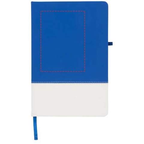 A5 Notizbuch mit zweifarbigem Farbblock-Cover. Enthält 80 Blatt (70 g/m²) liniertes Papier.