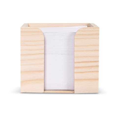 Rustic wooden box with approximately 650 sheets of 90g/m² FSC paper.