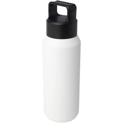 Bouteille isotherme sous vide en acier inoxydable à double paroi en cuivre, certifiée RCS et dotée d’un couvercle avec mousqueton intégré pour un accrochage facile à un sac ou à une ceinture. Convient également aux boissons gazeuses. Livré dans un coffret cadeau en carton recyclé. Capacité : 600 ml.