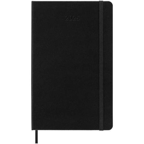 De Moleskine L week-agenda verticaal met harde kaft loopt van januari tot december 2025. Deze populaire planner-stijl, opgemaakt in een verticaal formaat om elke week op twee pagina's weer te geven, waarbij de dagen bovenaan de pagina staan, is perfect voor degenen die een overzicht willen hebben van de georganiseerde week. Met ivoorkleurig zuurvrij papier, een zwarte elastische sluiting, een paginalintmarkering, een kleurgecoördineerde uitklapbare binnenzak en stickers voor het personaliseren van je agenda, evenals jaarstickers voor de rug.