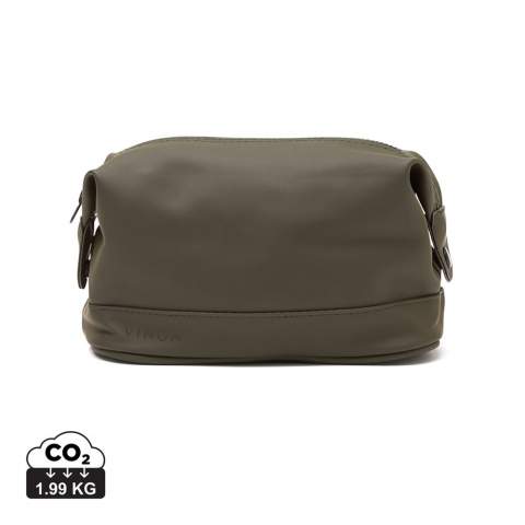 A toiletry bag that is not only practical and handy, but also minimalistic with a modern design. The bag is made of a water-repellent material, therefore you don't have to worry about its contents. The bag closes with a zipper and is ideal for traveling. Made of nubuck PU-Material which gives the bag its water-repellent properties.