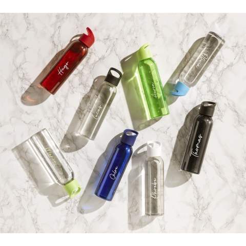 WoW! Luxury water bottle made from clear RPET. With a practical, plastic screw cap. Leak proof and re-usable. Not dishwasher safe. Capacity 650 ml. GRS-certified. Total recycled material: 83%.