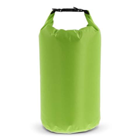 Waterproof duffel bag, ideal for the beach, on a boat or just for a stroll through the forest. Filled with air this bag stays afloat, ideal in emergencies. With the additional ring and carabiners this bag can easily be carried cross-body. Waterproof IPX6, protected against high pressure stream water from any angle. Do not immerse the bag.