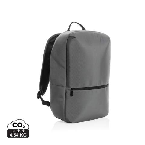 Dieser Impact AWARE™ 1200D 15,6" Laptop-Rucksack ist der ideale Rucksack für Studenten und Pendler gleichermaßen. Klare Linien, aber dennoch ein super praktischer Tagesrucksack. Eine Innentasche mit Laptopfach verstaut Laptops sicher und geschützt. Der Rucksack hat einen gepolsterten Rücken für zusätzlichen Komfort beim Pendeln. Zwei RFID-Taschen. Außen- und Innenmaterial aus 100% recyceltem Polyester. Mit AWARE™ Tracer, der die echte Verwendung von recycelten Materialien bestätigt. Weiterhin werden 2% des Erlöses jedes verkauften Impact-Produkts mit AWARE™ Tracer an Water.org gespendet. PVC frei.<br /><br />FitsLaptopTabletSizeInches: 15.6<br />PVC free: true