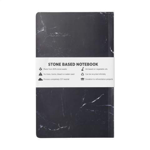 WoW! A notebook made from 80% stone waste with a little bit of resin (HDPE) to bind the stone. Stone paper is a sustainable alternative to ordinary paper because far fewer resources are used in production: no trees, no water, no bleach and no chemicals. What makes this product special: in addition to the beautiful smooth paper, it can also be infinitely recycled, providing extra sustainable writing pleasure! Worldwide, 4 billion trees are cut down every year just to make paper. But paper can easily be made tree-free without this huge environmental impact. Optional: Each item supplied in an individual brown cardboard box.